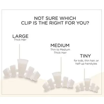 TELETIES - Large Hair Clip - Strong Grip, Bendable Teeth, Comfortable Curved Design - Ideal for Thick Hair - For All Hair Textures - Coconut White