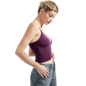 SUUKSESS Deep V Neck Cami - Soft, Flattering Crop Top