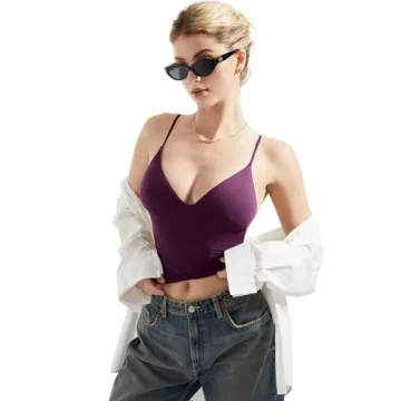 SUUKSESS Deep V Neck Cami - Soft, Flattering Crop Top