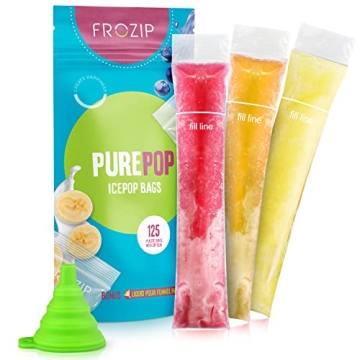 Frozip 125 BPA Free Disposable Popsicle Bags for Healthy Fun