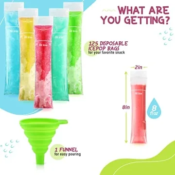 Frozip 125 BPA Free Disposable Popsicle Bags for Healthy Fun