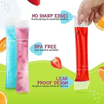 Frozip 125 BPA Free Disposable Popsicle Bags for Healthy Fun
