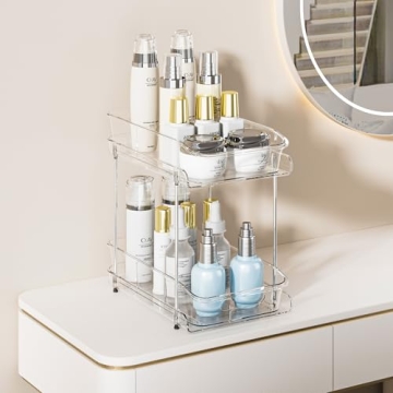Delamu 2-Tier Clear Under Sink Organizer for Bathroom and Kitchen