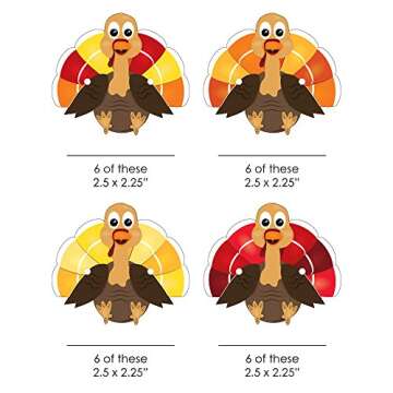 Thanksgiving Wine Glass Markers Set - Turkey Shaped Fun