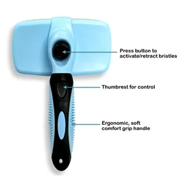 Pets First Self-Cleaning Slicker Brush for Painless Grooming