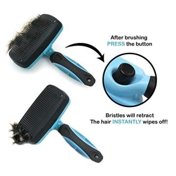 Pets First Self-Cleaning Slicker Brush for Painless Grooming