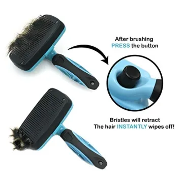Pets First Self-Cleaning Slicker Brush for Painless Grooming