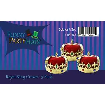 Royal Jeweled King's Crown for Celebrations and Costumes