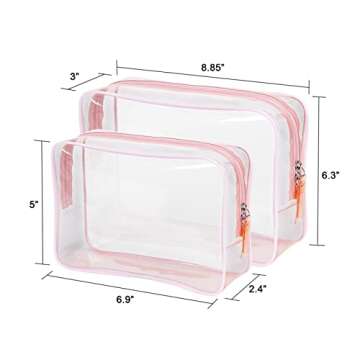 Clear Pouch, Clear Travel Bags for Toiletries, Lightweight Clear Toiletry Bag, 2 Pack Multipurpose T...