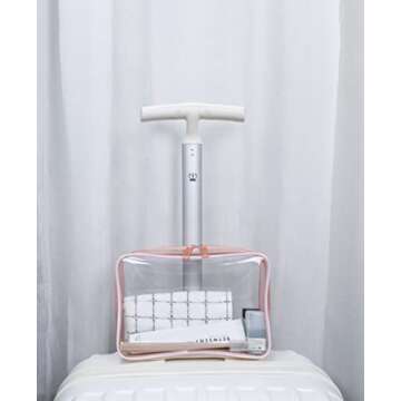 Clear Pouch, Clear Travel Bags for Toiletries, Lightweight Clear Toiletry Bag, 2 Pack Multipurpose Transparent TSA Cosmetic Bag Clear Pouch For Traveling-Pink