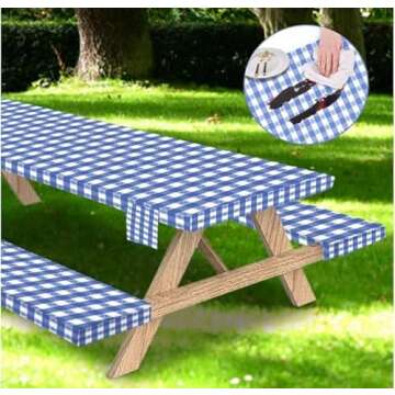 Fitted Picnic Table Cover with Bench Covers - Waterproof & Stylish