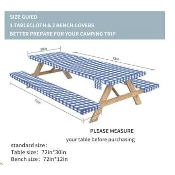 Stylish Fitted Picnic Table Cover & Bench Covers Set