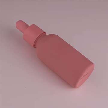 Glass Eye Dropper Bottles 1 oz Matt Pink Colored Glass Bottle 6 Pack 30ml with Funnel for Essential Oils, Perfume Travelling Use (pink)