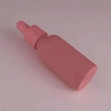 Glass Eye Dropper Bottles 1 oz Matt Pink Colored Glass Bottle 6 Pack 30ml with Funnel for Essential Oils, Perfume Travelling Use (pink)