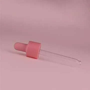 Glass Eye Dropper Bottles 1 oz Matt Pink Colored Glass Bottle 6 Pack 30ml with Funnel for Essential Oils, Perfume Travelling Use (pink)