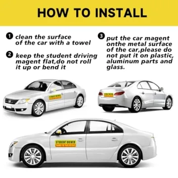 Student Driver Magnet - Reflective & Reusable Stickers