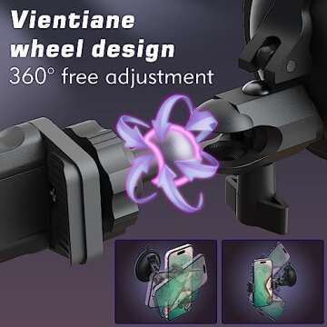 HzTinT Shower Mirror Phone Holder, Suction Cup Mirror Phone Mount for Shower Mirror Bathroom Glass Kitchen Tile, TikTok YouTube Instagram Make Up Vlog Video Content Creator Essentials