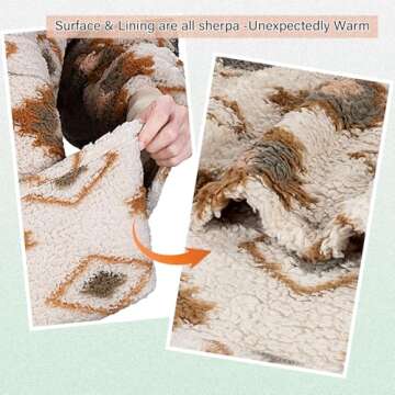 Catalonia Southwestern Aztec Oversized Wearable Blanket Hoodie Sweatshirt, Comfortable Sherpa Lounging Pullover for Adults, Gift for Her