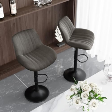 Modern Adjustable Swivel Bar Stools Set for Kitchen Comfort
