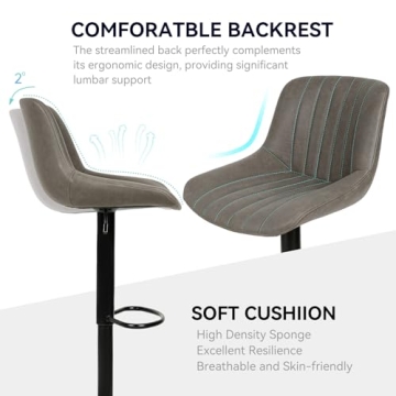 Modern Adjustable Swivel Bar Stools Set for Kitchen Comfort