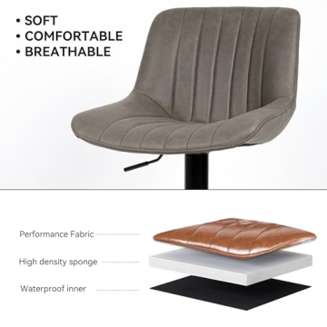 Modern Adjustable Swivel Bar Stools Set for Kitchen Comfort