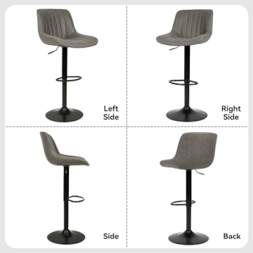Modern Adjustable Swivel Bar Stools Set for Kitchen Comfort