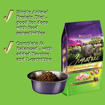 Zignature Guinea Fowl Formula Grain-Free Dry Dog Food 25lb