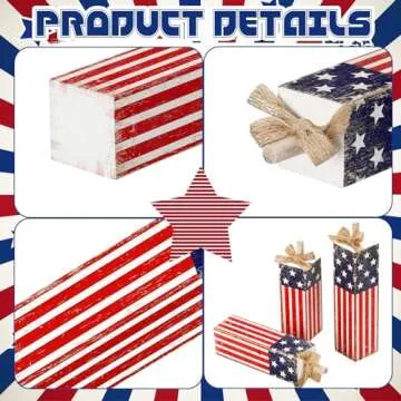 Redbaker Patriotic Tiered Tray Decor for Independence Day