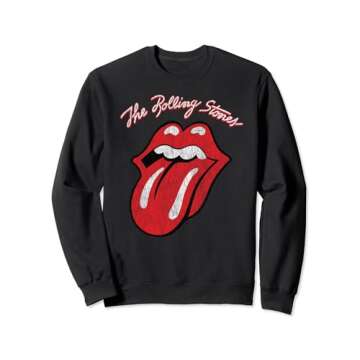 Rolling Stones Script Tongue Logo Sweatshirt - Classic Fit & Comfy Style