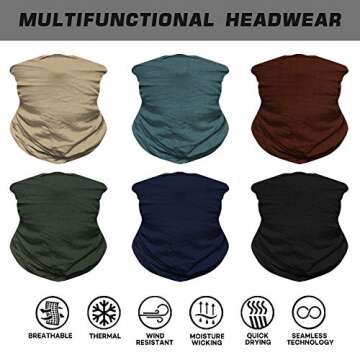 Headwear, Head Wrap, Neck Gaiter, Headband, Fishing Mask, Magic Scarf Face Bandana Mask Neck Tube Balaclava for Sport