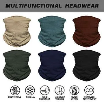 Headwear, Head Wrap, Neck Gaiter, Headband, Fishing Mask, Magic Scarf Face Bandana Mask Neck Tube Balaclava for Sport