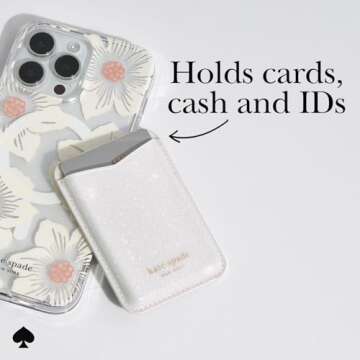 kate spade new york Magnetic Wallet/Card Holder - Compatible with MagSafe Phones and Cases - White G...
