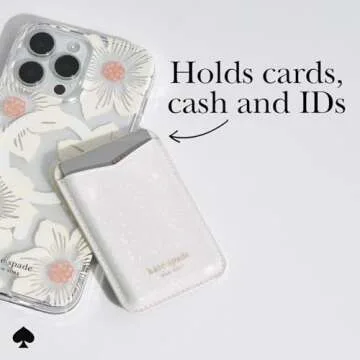kate spade new york Magnetic Wallet/Card Holder - Compatible with MagSafe Phones and Cases - White G...