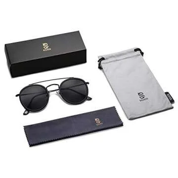 SOJOS Retro Round Polarized Sunglasses For Men Women