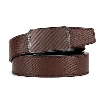 CHAOREN Leather Ratchet Belt for men 1 3/8" for Dress Pants - Micro Adjustable Belt Fit Everywhere
