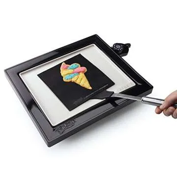 Presto 07080 PanGogh Cool Touch, Electric griddle, ideal size for small families, includes batter bottles & template for pancake art