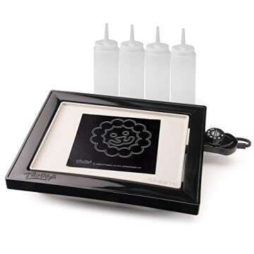 Presto 07080 PanGogh Cool Touch, Electric griddle, ideal size for small families, includes batter bottles & template for pancake art