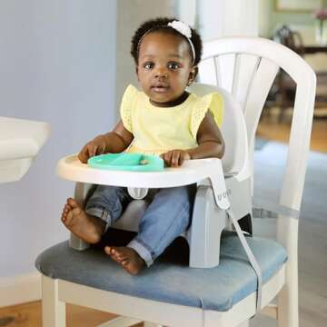 Ingenuity Deluxe Learn-to-Dine Feeding Seat – Infant and Toddler Feeding Chair and Booster Seat wi...
