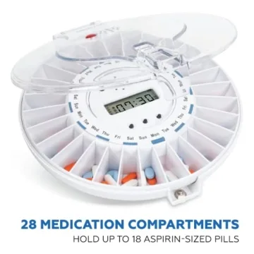 Secure Med-E-Lert Automatic Pill Dispenser with Key Lock