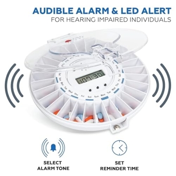 Secure Med-E-Lert Automatic Pill Dispenser with Key Lock