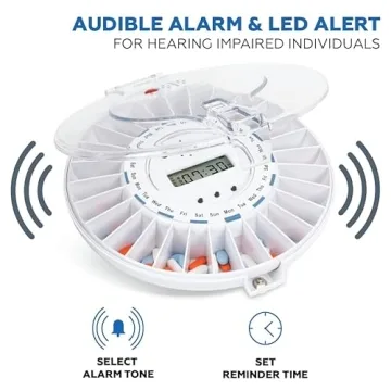 Secure Med-E-Lert Automatic Pill Dispenser with Key Lock