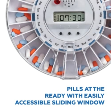 Secure Med-E-Lert Automatic Pill Dispenser with Key Lock