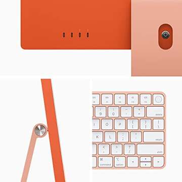 Apple 2021 iMac All in one Desktop Computer with M1 chip: 8-core CPU, 8-core GPU, 24-inch Retina Display, 8GB RAM, 256GB SSD Storage, Matching Accessories. Works with iPhone/iPad; Orange