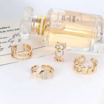 Shop Magitaco 6Pcs Stylish Gold Chunky Rings Set