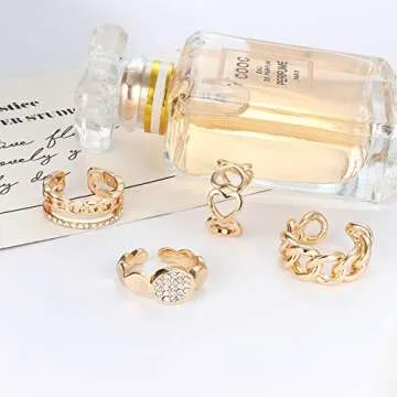 Shop Magitaco 6Pcs Stylish Gold Chunky Rings Set