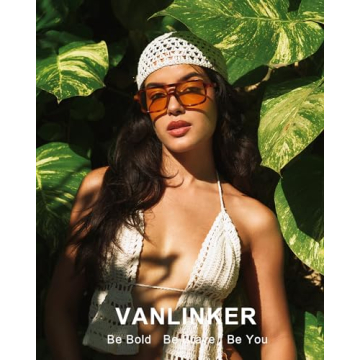 Trendy VANLINKER Retro 70s Square Aviator Sunglasses - UV400 Protection