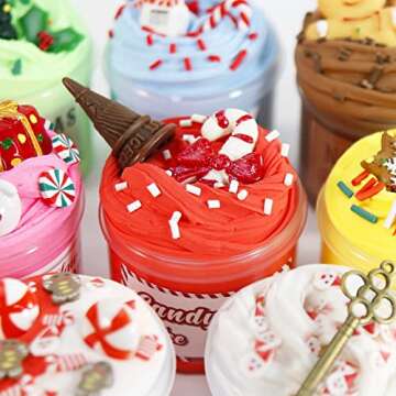 Advent Calendar 2024-24 Days of Slime and Charms Kit - Christmas Countdown Calendars Gifts for Girls Boys Kids Teens Toddlers