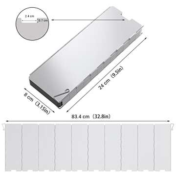 Camp Stove Windscreen, Ohuhu Camping Stove Windscreen 10 Plates Aluminum Folding Portable Camping St...