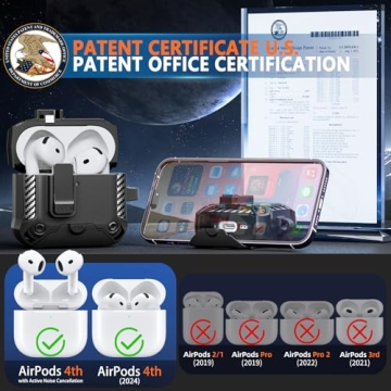 Polislime for AirPods 4 Generation Case with Phone Stand & Full Drop Protection