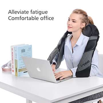 Massagers for Neck and Back with Heat, Nicwell Shiatsu Back and Neck Massager with Heat Deep Kneading Massage for Neck, Back, Shoulder, Foot and Legs, Home, Car, Office Use